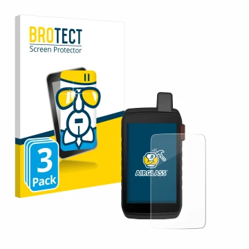 Face avant d’un emballage produit avec le logo de la marque BROTECT. À côté, l’appareil Garmin Montana 710i est représenté ave
