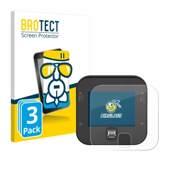 Face avant d’un emballage produit avec le logo de la marque BROTECT. À côté, l’appareil ISDT Q6 Retro est représenté avec la p