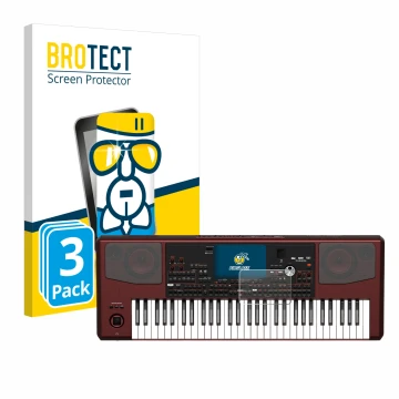 Face avant d’un emballage produit avec le logo de la marque BROTECT. À côté, l’appareil KORG Pa700 est représenté avec la prot