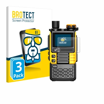 Face avant d’un emballage produit avec le logo de la marque BROTECT. À côté, l’appareil Quansheng UV-K5 (99) est représenté av