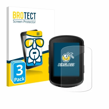Face avant d’un emballage produit avec le logo de la marque BROTECT. À côté, l’appareil Garmin Edge 540 Solar est représenté a