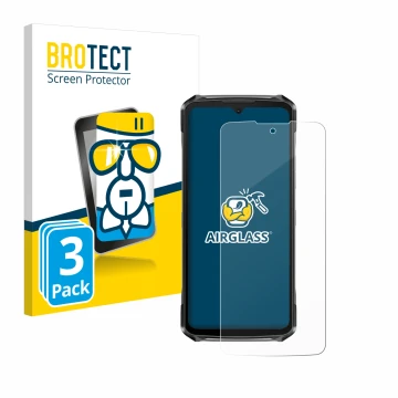 Face avant d’un emballage produit avec le logo de la marque BROTECT. À côté, l’appareil Doogee S119 est représenté avec la pro