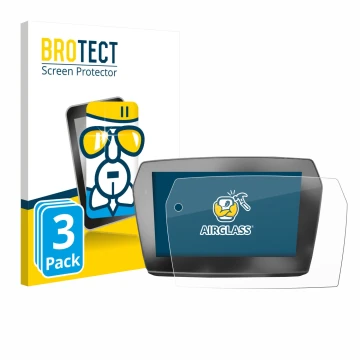 Face avant d’un emballage produit avec le logo de la marque BROTECT. À côté, l’appareil Voge 525DSX 2025 est représenté avec l