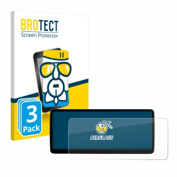 Face avant d’un emballage produit avec le logo de la marque BROTECT. À côté, l’appareil Xtrons QLB22X3UNL 12,3