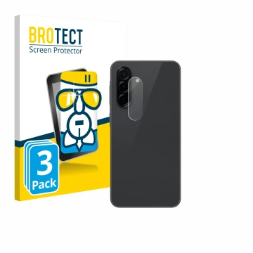 Face avant d’un emballage produit avec le logo de la marque BROTECT. À côté, l’appareil Samsung Galaxy A36 5G (Caméra UNIQUEME