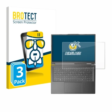 Face avant d’un emballage produit avec le logo de la marque BROTECT. À côté, l’appareil Acer Aspire 14 AI est représenté avec 
