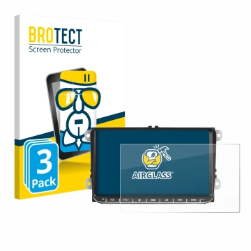 Face avant d’un emballage produit avec le logo de la marque BROTECT. À côté, l’appareil Essgoo AR9002 est représenté avec la p