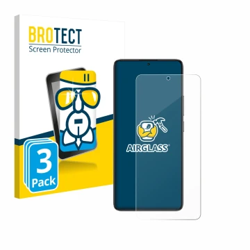 Face avant d’un emballage produit avec le logo de la marque BROTECT. À côté, l’appareil Xiaomi Poco F7 Ultra est représenté av