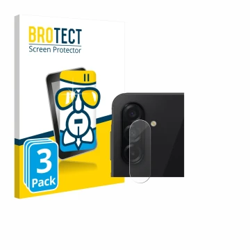 Face avant d’un emballage produit avec le logo de la marque BROTECT. À côté, l’appareil Samsung Galaxy A26 5G Enterprise Editi