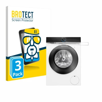 Face avant d’un emballage produit avec le logo de la marque BROTECT. À côté, l’appareil Siemens WG56B2041 IQ700 Touchdisplay e