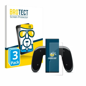 Face avant d’un emballage produit avec le logo de la marque BROTECT. À côté, l’appareil Nintendo Switch 2 Joy-Con 2-Holder est