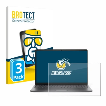 Face avant d’un emballage produit avec le logo de la marque BROTECT. À côté, l’appareil Dell Pro 16 PC16250 est représenté ave