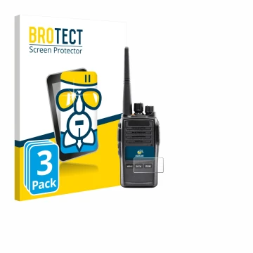 Face avant d’un emballage produit avec le logo de la marque BROTECT. À côté, l’appareil Midland G18 Pro PMR est représenté ave