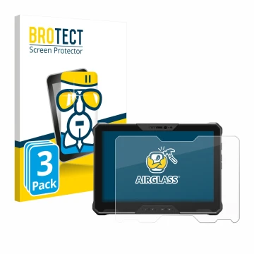 Face avant d’un emballage produit avec le logo de la marque BROTECT. À côté, l’appareil Dell Latitude 7030 Rugged Extreme est 