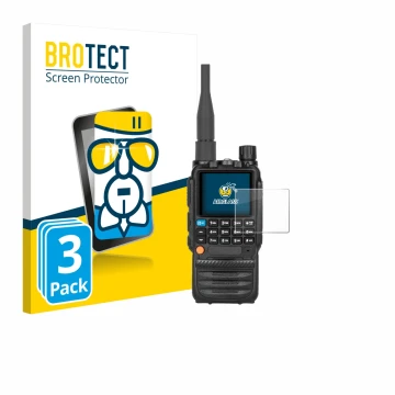 Face avant d’un emballage produit avec le logo de la marque BROTECT. À côté, l’appareil Tidradio TD-H3 est représenté avec la 