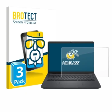 Face avant d’un emballage produit avec le logo de la marque BROTECT. À côté, l’appareil Dell Pro Max 14 est représenté avec la