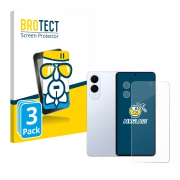 Face avant d’un emballage produit avec le logo de la marque BROTECT. À côté, l’appareil Samsung Galaxy S25 Edge (Avant+Caméra)