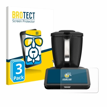 Face avant d’un emballage produit avec le logo de la marque BROTECT. À côté, l’appareil Vorwerk Bimby TM7 est représenté avec 