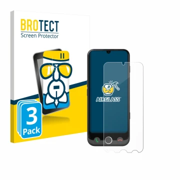 Face avant d’un emballage produit avec le logo de la marque BROTECT. À côté, l’appareil Doro Aurora A30 est représenté avec la