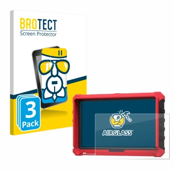 Face avant d’un emballage produit avec le logo de la marque BROTECT. À côté, l’appareil Lilliput A7s 7