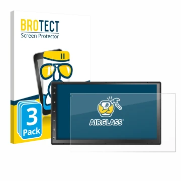 Face avant d’un emballage produit avec le logo de la marque BROTECT. À côté, l’appareil Atoto A5LG2B7T 7