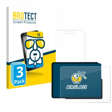 Face avant d’un emballage produit avec le logo de la marque BROTECT. À côté, l’appareil OnePlus Pad 3 est représenté avec la p