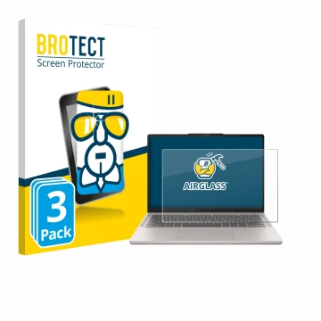 Face avant d’un emballage produit avec le logo de la marque BROTECT. À côté, l’appareil Lenovo Chromebook Plus 14 est représen