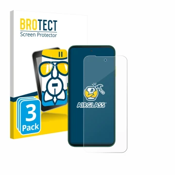 Face avant d’un emballage produit avec le logo de la marque BROTECT. À côté, l’appareil Fairphone 6 est représenté avec la pro