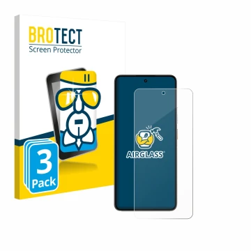 Face avant d’un emballage produit avec le logo de la marque BROTECT. À côté, l’appareil realme P3 5G est représenté avec la pr