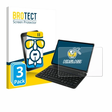 Face avant d’un emballage produit avec le logo de la marque BROTECT. À côté, l’appareil Tabwee T90 est représenté avec la prot