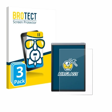 Face avant d’un emballage produit avec le logo de la marque BROTECT. À côté, l’appareil iflytek Ainote Air 2 est représenté av