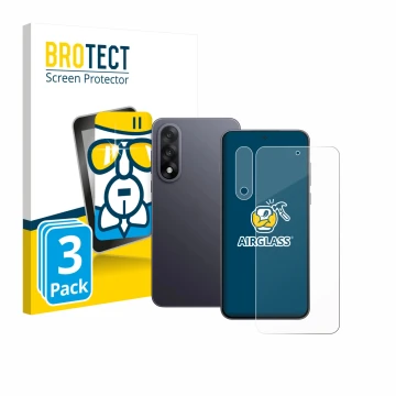 Face avant d’un emballage produit avec le logo de la marque BROTECT. À côté, l’appareil OnePlus Nord 5 (Avant+Caméra) est repr