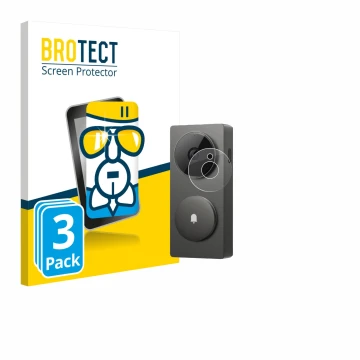 Face avant d’un emballage produit avec le logo de la marque BROTECT. À côté, l’appareil Aqara Hub G410 est représenté avec la 
