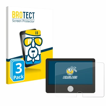 Face avant d’un emballage produit avec le logo de la marque BROTECT. À côté, l’appareil Dynavin D9-DCX Plus Flex - C est repré