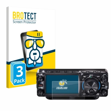 Face avant d’un emballage produit avec le logo de la marque BROTECT. À côté, l’appareil Yaesu FTX-1 est représenté avec la pro