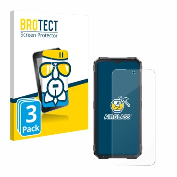 Face avant d’un emballage produit avec le logo de la marque BROTECT. À côté, l’appareil Cubot King Kong 11 est représenté avec