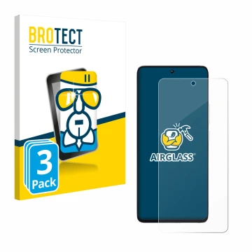 Face avant d’un emballage produit avec le logo de la marque BROTECT. À côté, l’appareil Xiaomi Poco M7 Pro 4G est représenté a
