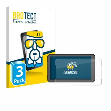 Face avant d’un emballage produit avec le logo de la marque BROTECT. À côté, l’appareil BOUWOIMA Motorrad Carplay B7 7