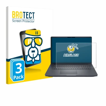 Face avant d’un emballage produit avec le logo de la marque BROTECT. À côté, l’appareil Dell Pro Max 18 est représenté avec la