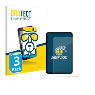 Face avant d’un emballage produit avec le logo de la marque BROTECT. À côté, l’appareil Xiaomi Pad Mini est représenté avec la