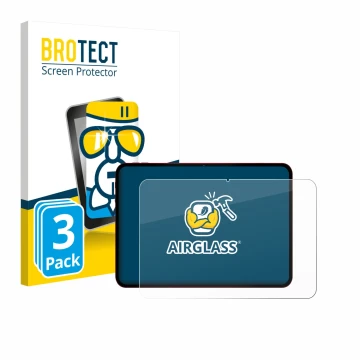 Face avant d’un emballage produit avec le logo de la marque BROTECT. À côté, l’appareil Teclast T65 Plus est représenté avec l