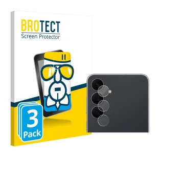 Face avant d’un emballage produit avec le logo de la marque BROTECT. À côté, l’appareil Samsung Galaxy S25 FE Enterprise Editi