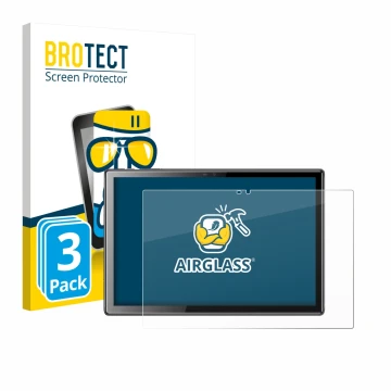 Face avant d’un emballage produit avec le logo de la marque BROTECT. À côté, l’appareil Tibuta A10 10.1