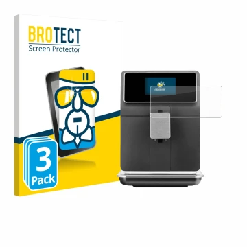 Face avant d’un emballage produit avec le logo de la marque BROTECT. À côté, l’appareil WMF Perfection 860L est représenté ave