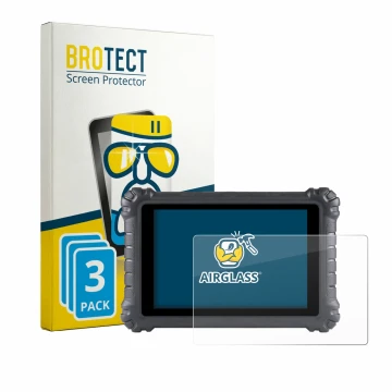 Face avant d’un emballage produit avec le logo de la marque BROTECT. À côté, l’appareil Autel MaxiSys MS906 Pro est représenté