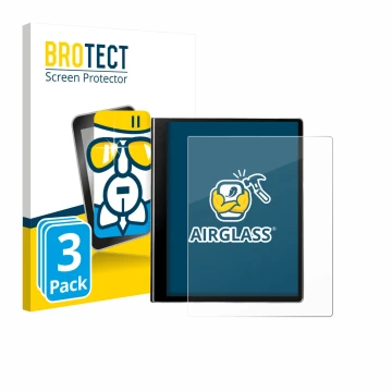 Face avant d’un emballage produit avec le logo de la marque BROTECT. À côté, l’appareil eazeye Paper 2.0 est représenté avec l