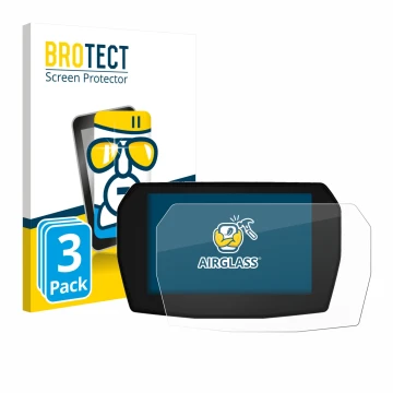 Face avant d’un emballage produit avec le logo de la marque BROTECT. À côté, l’appareil Ducati Panigale V2 2025 est représenté