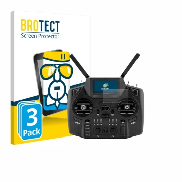 Face avant d’un emballage produit avec le logo de la marque BROTECT. À côté, l’appareil Radiomaster GX12 est représenté avec l