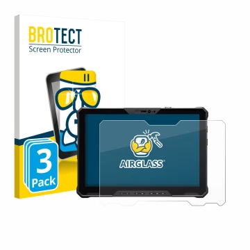 Face avant d’un emballage produit avec le logo de la marque BROTECT. À côté, l’appareil Dell Pro Rugged 12 RA02260 est représe