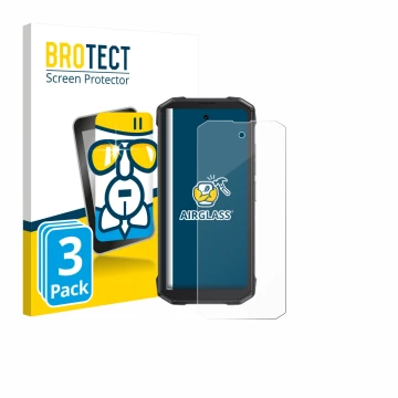 Face avant d’un emballage produit avec le logo de la marque BROTECT. À côté, l’appareil Cubot King Kong Mini 4 est représenté 